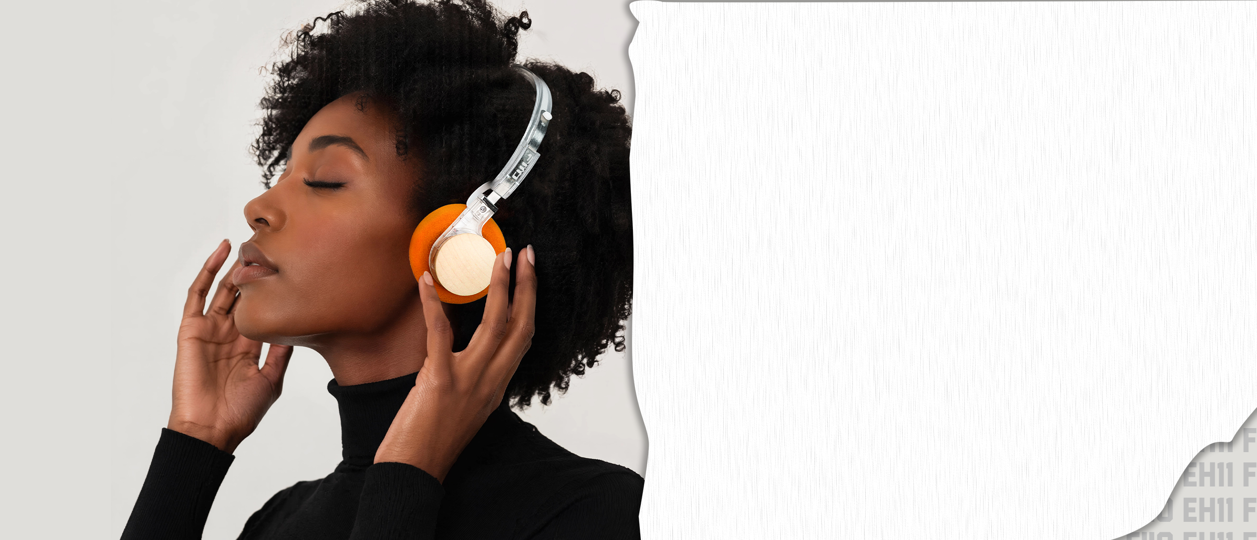 Headphone FiiO EH11 retrô com copos transparentes e knobs de madeira