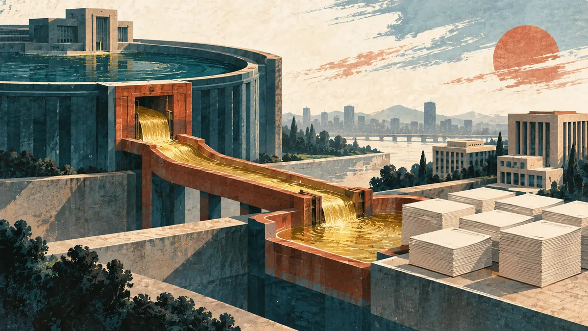 Ilustração editorial sobre: Banco central chinês cria facilidade para resgates