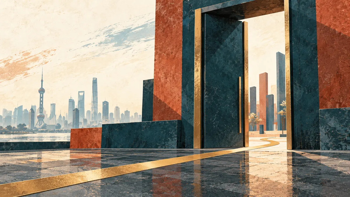 Ilustração editorial sobre: Corretora da Citi aprovada em Xangai