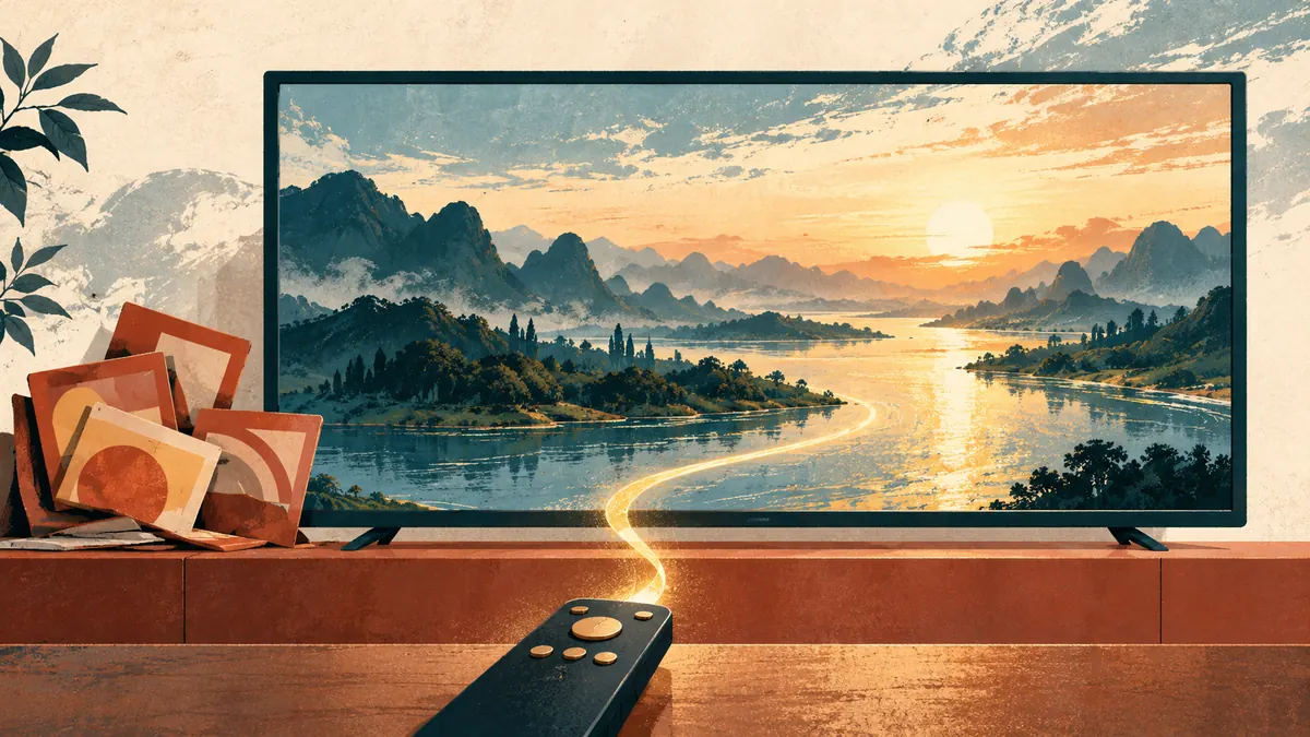 Ilustração editorial sobre: China proíbe anúncio ao ligar a TV